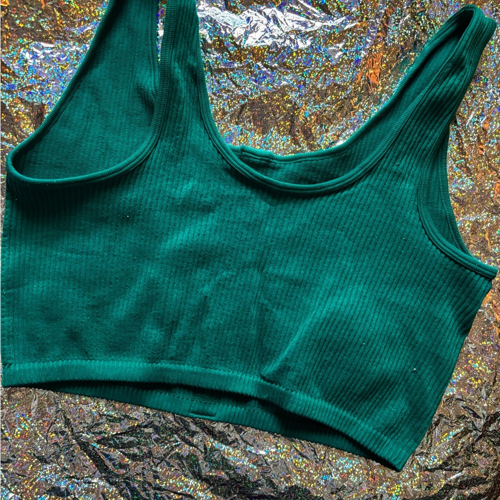 Teal Ribbed Button-Front Women's Top - Picture 3 of 3